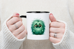 Rainbow Watercolor Halloween Fluffy Fur Monsters Clipart PNG Product Image 3