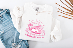 Vacation Mode SVG - Pink Retro Camper Van Beach Art Product Image 3