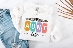 Aunt Life SVG - Trendy Colorful Leopard Print Auntie Design Product Image 2
