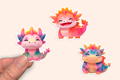 Cute Fairy Dragon Printable Stickers PNG Product Image 3