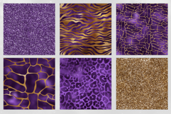 16 Gold &amp; Purple Luxury Safari Seamless Patterns Product Image 3