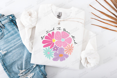Be Kind To Your Mind Retro Floral SVG Sublimation PNG Art Product Image 2