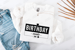 Birthday Mode On Tshirt Design Modern Black And White Text Product Image 1