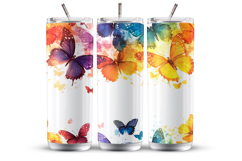 Rainbow Butterflies Seamless Patterns, Tumbler Wraps 20 oz Product Image 3