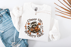 Cheer Up Sporty Girl Raccoon SVG - Fall Football Sublimation Product Image 1