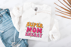 Super Mom Energy SVG - Retro Motherhood Floral Clipart Art Product Image 3