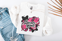 Sports Girls SVG - Retro Pink Football Doodle Spirit Graphic Product Image 3