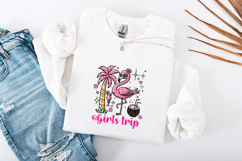 Girls Trip Pink Flamingo Beach SVG Retro Summer Vacation Product Image 3