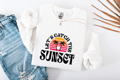 Let's Catch The Sunset SVG - Retro Tropical Palm Tree Art Product Image 3