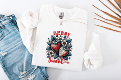 Berry Sweet Days Vintage Strawberry SVG Retro Floral Design Product Image 3