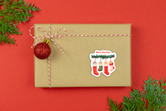 Cute Christmas Kittens Stickers, Xmas Stickers PNG Files Product Image 3