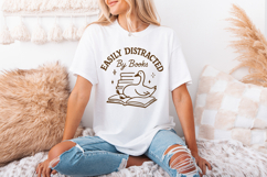 Easily Distracted By Books PNG, Silly Goose Bookish Design, Product Image 2