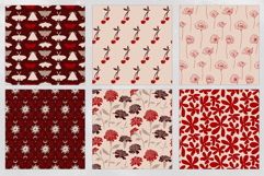 16 Ivory &amp; Ruby Seamless Patterns Product Image 3
