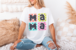 Retro Mama PNG, Checkered Mama Digital Design, Funny Mom, Product Image 3