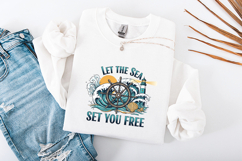 Nautical Ocean Waves SVG - Let The Sea Set You Free Design Product Image 3