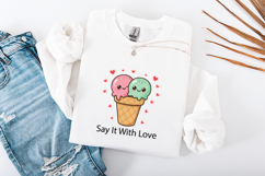 Say It With Love SVG - Cute Ice Cream Cone Nursery Cut File Product Image 3