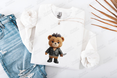 Biker Punk Teddy Bear SVG - Rebel Tough Bear With Knife Art Product Image 3