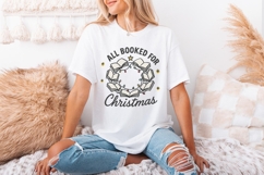 All Booked For Christmas PNG, Book Lover Christmas Wreath Product Image 3