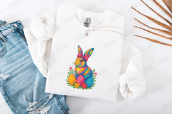Colorful Watercolor Easter Bunny SVG - Rainbow Rabbit Design Product Image 3