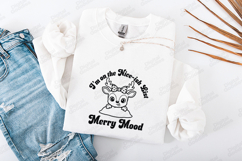 Merry Mood Nice-ish List Reindeer SVG - Cute Holiday PNG Product Image 3
