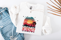 Retro Sunset Mountain T-Shirt Design - Vintage Nature SVG Product Image 3
