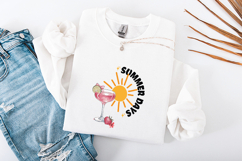 Summer Days Pink Cocktail Sublimation Design with Sun &amp; Bow Product Image 1