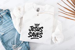 Jesus Saves SVG - Christian Crown Religious Faith Cut File Product Image 3