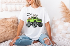 Monster Truck Halloween PNG, Ghost and Pumpkin Truck PNG, Product Image 2