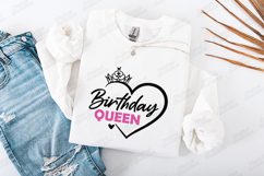 Birthday Queen Tshirt Design Script Typography Art Product Image 1