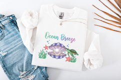 Ocean Breeze Sea Turtle Pearl Shell Summer Sublimation PNG Product Image 3