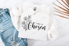 Chosen Floral Quote SVG Design Christian Art Product Image 2