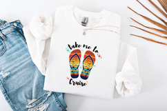 Cruise SVG - Retro Flip Flops Summer Vacation Cut File Product Image 3