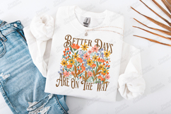 Better Days Are On The Way Boho Floral JPG Digital Design Product Image 2