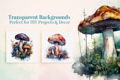 Watercolor Magic Mushrooms Clipart, Mystical Mushroom PNGs Product Image 4