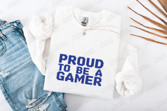 Proud To Be A Gamer SVG - Blue Pixel Art Typography Design Product Image 3
