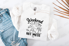 Weekend hot mess flamingo tshirt design funny summer art Product Image 3