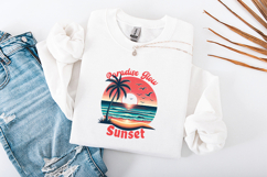 Retro Paradise Glow Sunset SVG - Tropical Beach Sublimation Product Image 3