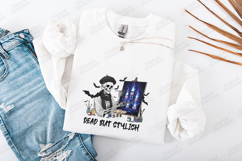 Dead But Stylish SVG - Skeleton Artist Halloween Cut File Product Image 3