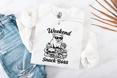 Weekend Snack Boss Pig Tshirt Design Funny Food Product Image 3