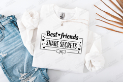 Best Friends Share Secrets SVG - Cute Friendship Shirt Desig Product Image 2