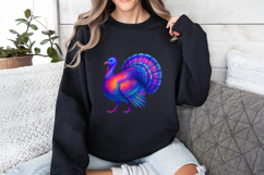 Turkey PNG, Vibrant Rainbow Turkey Sublimation, Digital Product Image 2