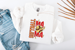 Softball Mama SVG - Retro Coquette Bow Softball PNG Design Product Image 3