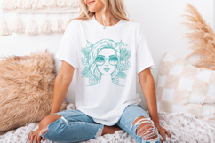 Trendy Woman PNG, Cool Girl with Sunglasses and Tropical Product Image 3