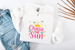 Chase The Sun SVG - Retro Summer Vibes Beach Cut File Product Image 3