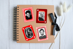 Red and Pink Sticker Frames, Photo Mockups, PNG Clipart Product Image 3