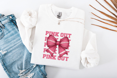 Pink Out Football Bow SVG Coquette Gameday PNG Design Product Image 3