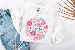 Mama Boho Floral Wreath Pink JPG Digital Art Design Product Image 2