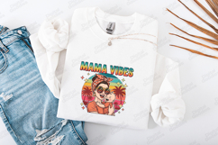 Mama Vibes SVG - Retro Tropical Motherhood Sunset Art Product Image 3