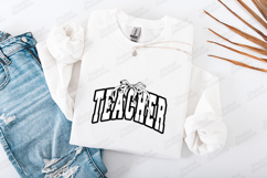 Teacher SVG - Retro Varsity Arch Bow School Cut File Product Image 3