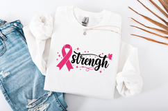 Strength SVG - Breast Cancer Awareness Pink Ribbon Butterfly Product Image 1